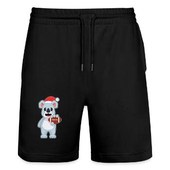 Football américain Koala Christmas - Short de jogging bio TRAINER Stanley/Stella unisexe - noir - Devant - Nik (191cm) & Marisol (170cm)