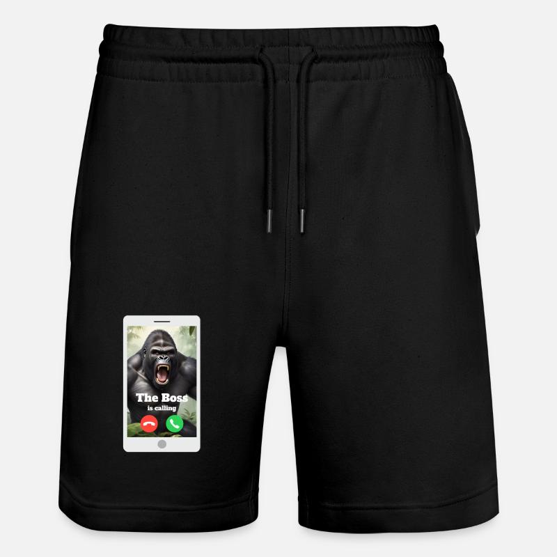 Dein Chef ruft dich an! - Stanley/Stella Unisex Bio Joggingshorts Trainer  - Schwarz