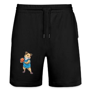 Hamster Basketteur Joueur Basketball - Short de jogging bio TRAINER Stanley/Stella unisexe - noir - Devant - Nik (191cm) & Marisol (170cm)