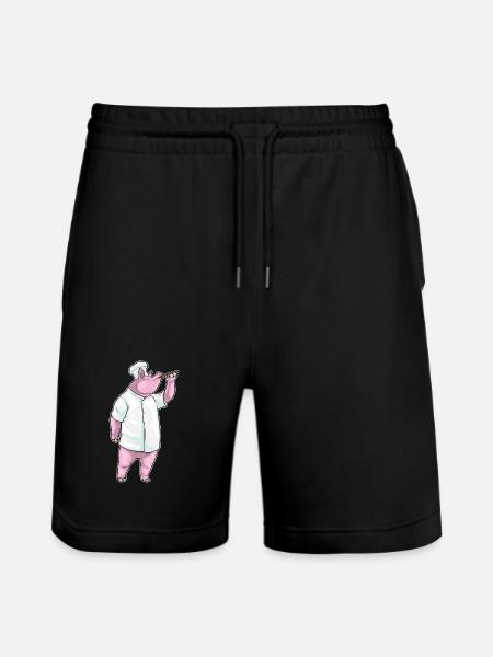 cochon cuisinier cuiller cuiller cuisson - Short de jogging bio TRAINER Stanley/Stella unisexe - noir