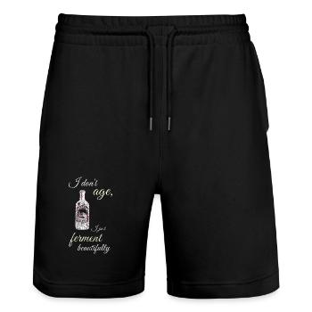 Je fermente magnifiquement – Wine Humor Tee - Short de jogging bio TRAINER Stanley/Stella unisexe - noir - Devant - Nik (191cm) & Marisol (170cm)
