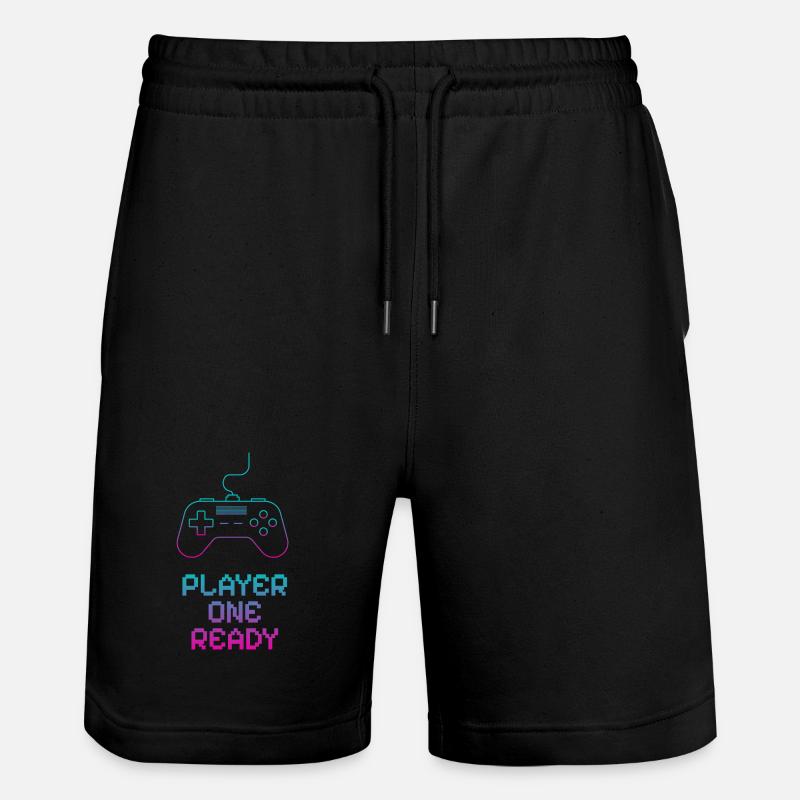 Neon Gaming Controller Design - Stanley/Stella Trainer Unisex Organic Jogging Shorts - black