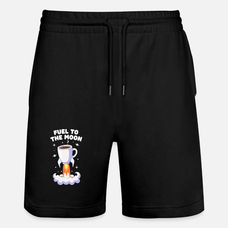 Coffee Rocket Moon Flight - Stanley/Stella Trainer Unisex Organic Jogging Shorts - black