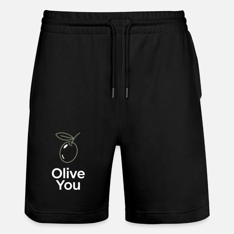 Olive You – Clean Minimal - Stanley/Stella Trainer Unisex Organic Jogging Shorts - black