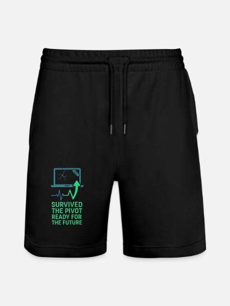 Startup Founder Survivor Burnout Recover - Stanley/Stella Trainer Unisex Organic Jogging Shorts - black