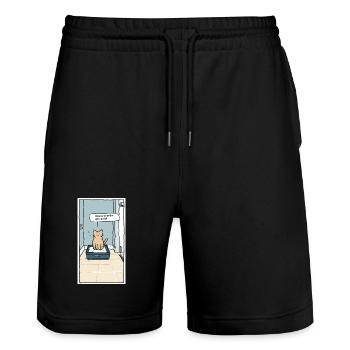 Katzenklo Shitshow Humor - Stanley/Stella Unisex Bio Joggingshorts Trainer  - Schwarz - Vorne - Nik (191cm) & Marisol (170cm)