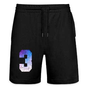 numéro 3 – Cadeau anniversaire 3 ans - Short de jogging bio TRAINER Stanley/Stella unisexe - noir - Devant - Nik (191cm) & Marisol (170cm)
