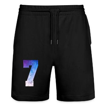 Ausgabe 7 – 7. Jubiläumsgeschenk - Stanley/Stella Unisex Bio Joggingshorts Trainer  - Schwarz - Vorne - Nik (191cm) & Marisol (170cm)