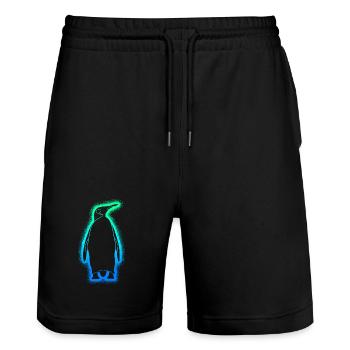 Pingouins Garçons Hommes Enfants Pengouin - Short de jogging bio TRAINER Stanley/Stella unisexe - noir - Devant - Nik (191cm) & Marisol (170cm)