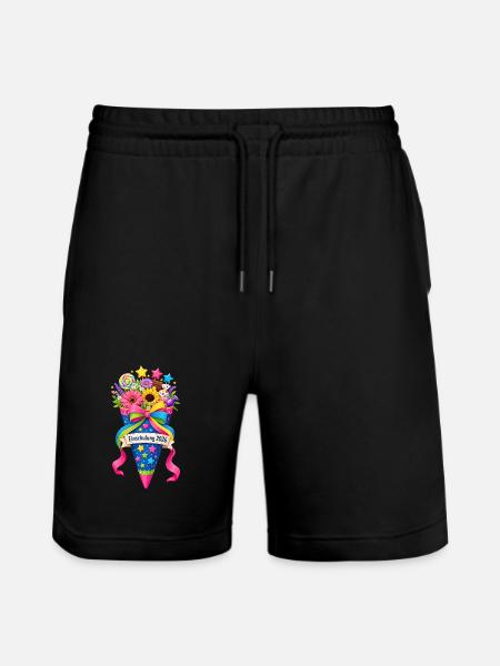 Einschulung 2026 Schultüte - Stanley/Stella Unisex Bio Joggingshorts Trainer - Schwarz