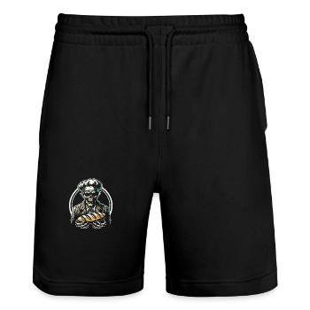 Baking Dead Zombie Baker Creepy Baker - Stanley/Stella Trainer Unisex Organic Jogging Shorts - black - Front - Nik (191cm) & Marisol (170cm)