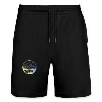 Mountains Landscape - Stanley/Stella Trainer Unisex Organic Jogging Shorts - black - Front - Nik (191cm) & Marisol (170cm)
