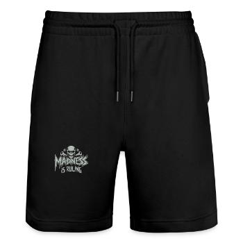 Madness rules the world Motivation Hope - Stanley/Stella Trainer Unisex Organic Jogging Shorts - black - Front - Nik (191cm) & Marisol (170cm)
