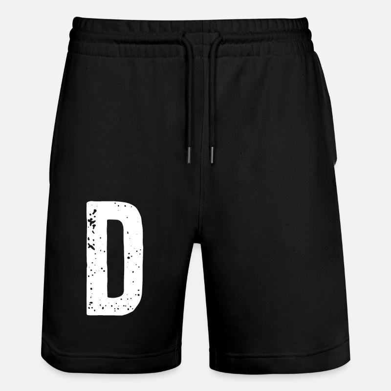 D-Buchstabe - Stanley/Stella Unisex Bio Joggingshorts Trainer  - Schwarz