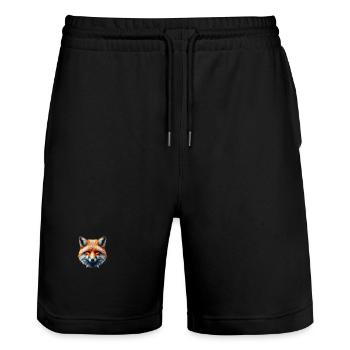 Fuchs Polygon - Stanley/Stella Unisex Bio Joggingshorts Trainer  - Schwarz - Vorne - Nik (191cm) & Marisol (170cm)