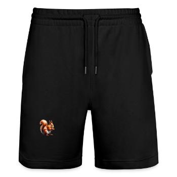 Polygone d’écureuil - Short de jogging bio TRAINER Stanley/Stella unisexe - noir - Devant - Nik (191cm) & Marisol (170cm)