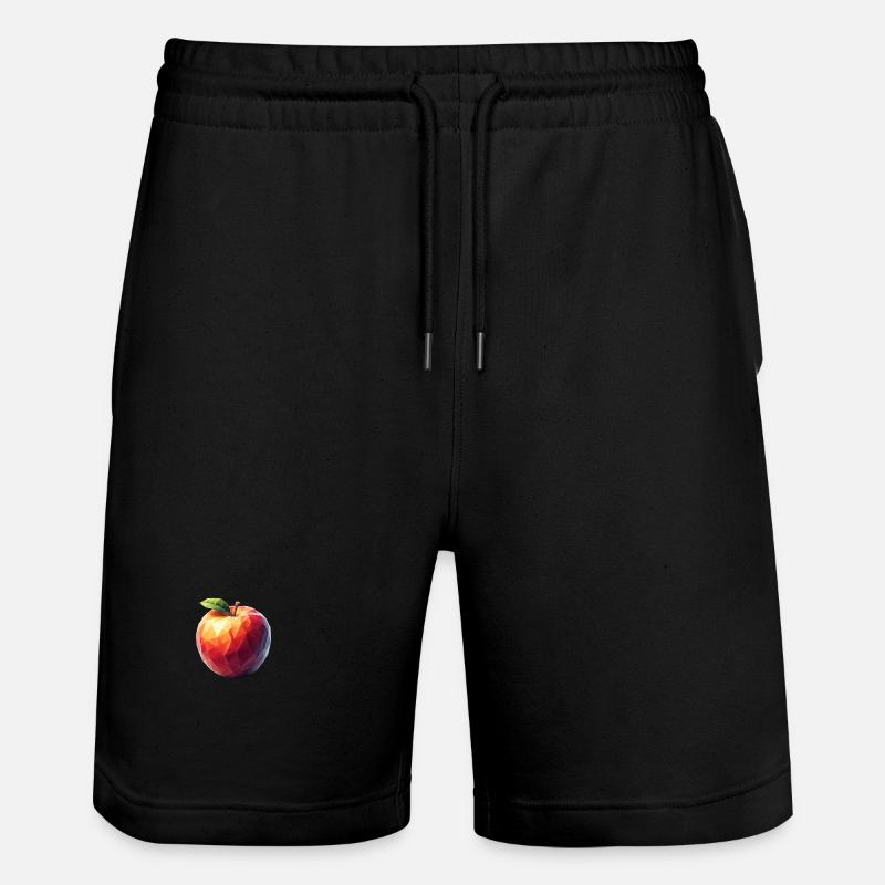 Apfel Polygon - Stanley/Stella Unisex Bio Joggingshorts Trainer  - Schwarz