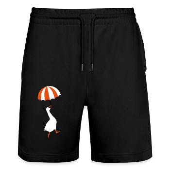 Flying goose umbrella - Stanley/Stella Trainer Unisex Organic Jogging Shorts - black - Front - Nik (191cm) & Marisol (170cm)