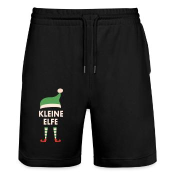Kleine Elfe Weihnachten Sprüche Geschenk - Stanley/Stella Unisex Bio Joggingshorts Trainer  - Schwarz - Vorne - Nik (191cm) & Marisol (170cm)