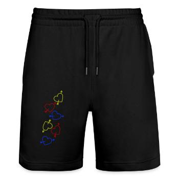 Coeurs Coeur coloré - Short de jogging bio TRAINER Stanley/Stella unisexe - noir - Devant - Nik (191cm) & Marisol (170cm)