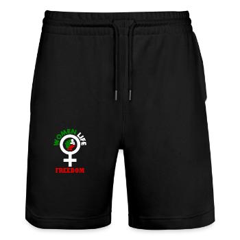 Women life freedom - Stanley/Stella Unisex Bio Joggingshorts Trainer  - Schwarz - Vorne - Nik (191cm) & Marisol (170cm)