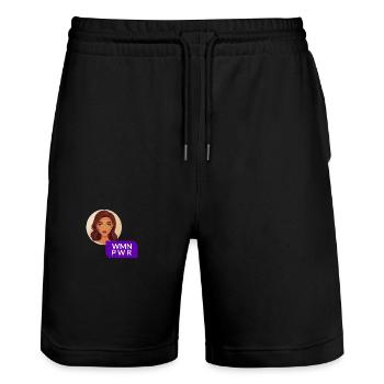 WMN PWR - Visage Féminin - 02 - Short de jogging bio TRAINER Stanley/Stella unisexe - noir - Devant - Nik (191cm) & Marisol (170cm)