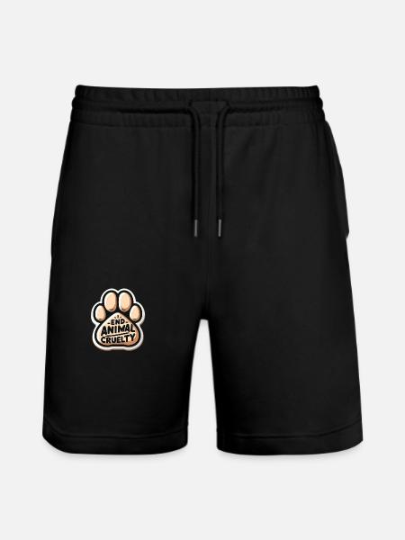 Against animal cruelty - Stanley/Stella Trainer Unisex Organic Jogging Shorts - black