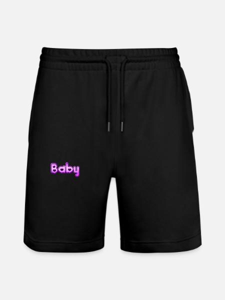 Text Baby - Stanley/Stella Unisex Bio Joggingshorts Trainer - Schwarz
