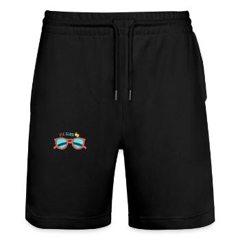 eye glass - Stanley/Stella Trainer Unisex Organic Jogging Shorts - black - Front - Nik (191cm) & Marisol (170cm)