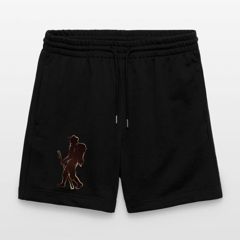 Pilger oder Wanderer mit Wanderstab & Rucksack Stanley/Stella Unisex Bio Joggingshorts Trainer 