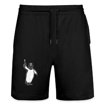 Penguin Wizard Wand - Stanley/Stella Trainer Unisex Organic Jogging Shorts - black - Front - Nik (191cm) & Marisol (170cm)