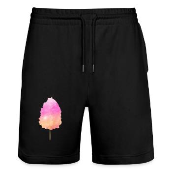 Barbe à papa moelleuse avec un dégradé coloré - Short de jogging bio TRAINER Stanley/Stella unisexe - noir - Devant - Nik (191cm) & Marisol (170cm)