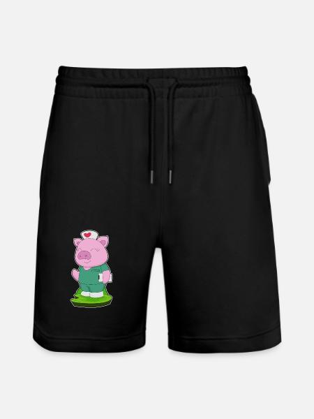 Pig Nurse - Stanley/Stella Trainer Unisex Organic Jogging Shorts - black