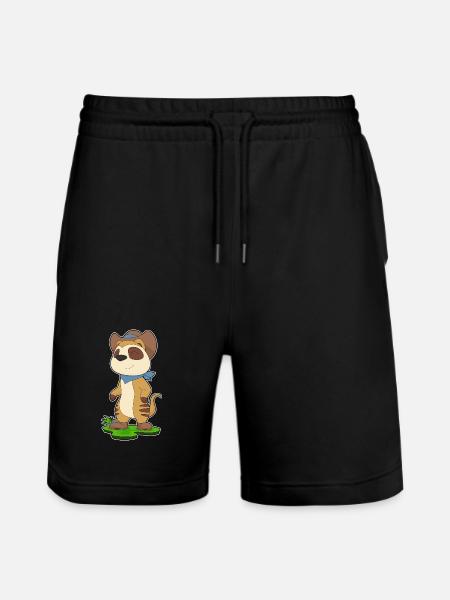 Meerkat Cowboy Cowboy Hat - Stanley/Stella Trainer Unisex Organic Jogging Shorts - black