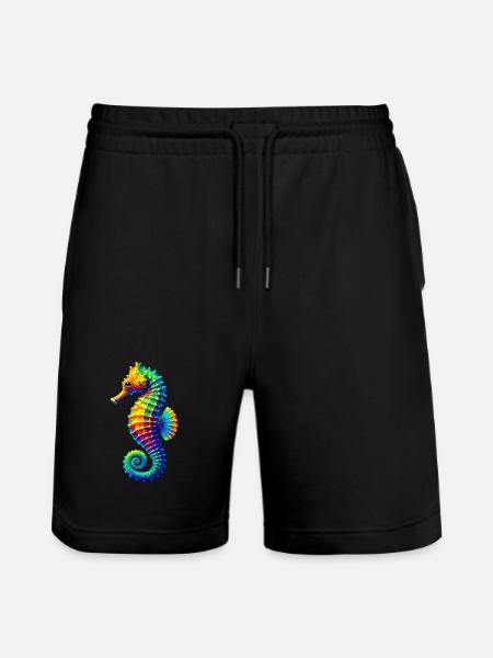 Seepferdchen - Stanley/Stella Unisex Bio Joggingshorts Trainer - Schwarz