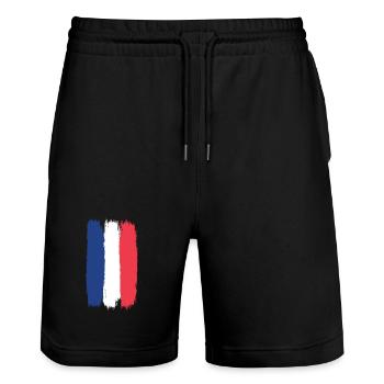 Francey Flag, Viva France, A Symbol of Unity - Stanley/Stella Trainer Unisex Organic Jogging Shorts - black - Front - Nik (191cm) & Marisol (170cm)