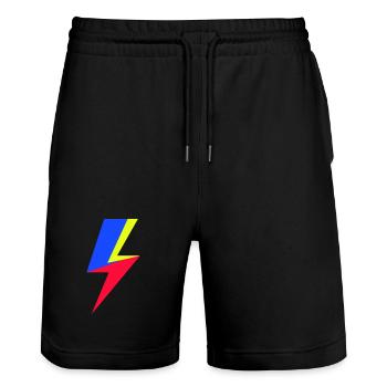 Poutre tricolore - Short de jogging bio TRAINER Stanley/Stella unisexe - noir - Devant - Nik (191cm) & Marisol (170cm)