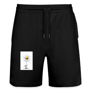 Daisy Bear with Umbrella - Stanley/Stella Trainer Unisex Organic Jogging Shorts - black - Front - Nik (191cm) & Marisol (170cm)