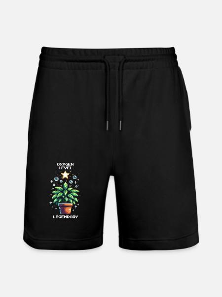 Oxygen Level Legendary | Pflanzenpower Gaming - Stanley/Stella Unisex Bio Joggingshorts Trainer - Schwarz
