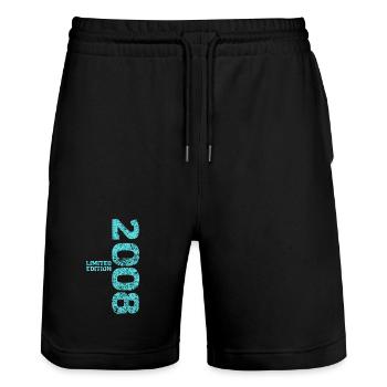 Limited Edition 2008 18th Birthday Gift - Stanley/Stella Trainer Unisex Organic Jogging Shorts - black - Front - Nik (191cm) & Marisol (170cm)