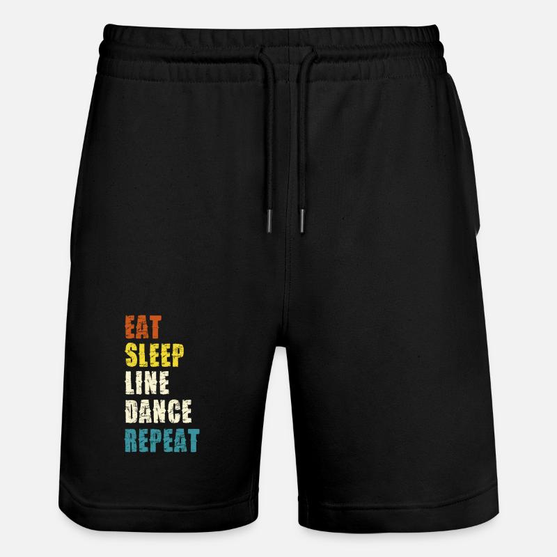 Line Dance Lebensstil Slogan - Stanley/Stella Unisex Bio Joggingshorts Trainer - Schwarz