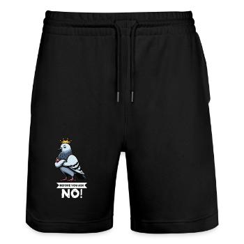 Avant de demander Pigeon Pigeons Pigeons Lovers Pigeon Bird - Short de jogging bio TRAINER Stanley/Stella unisexe - noir - Devant - Nik (191cm) & Marisol (170cm)