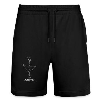 Capricorne - Signe du zodiaque Capricorne - Blanc - Short de jogging bio TRAINER Stanley/Stella unisexe - noir - Devant - Nik (191cm) & Marisol (170cm)