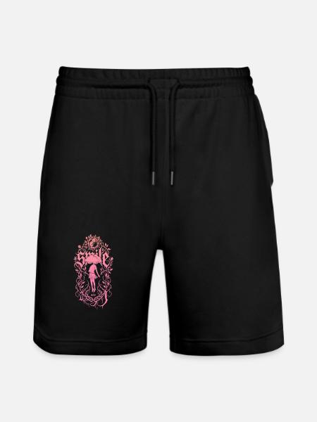 Mädchen im Blütenrankenrahmen - Stanley/Stella Unisex Bio Joggingshorts Trainer - Schwarz
