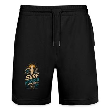 Hossegor Surfing - Short de jogging bio TRAINER Stanley/Stella unisexe - noir - Devant - Nik (191cm) & Marisol (170cm)