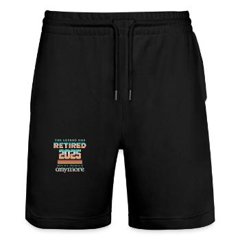 La légende a pris sa retraite 2025 n’est plus mon problème - Short de jogging bio TRAINER Stanley/Stella unisexe - noir - Devant - Nik (191cm) & Marisol (170cm)