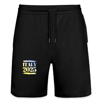 Italien 2025 - Stanley/Stella Unisex Bio Joggingshorts Trainer  - Schwarz - Vorne - Nik (191cm) & Marisol (170cm)