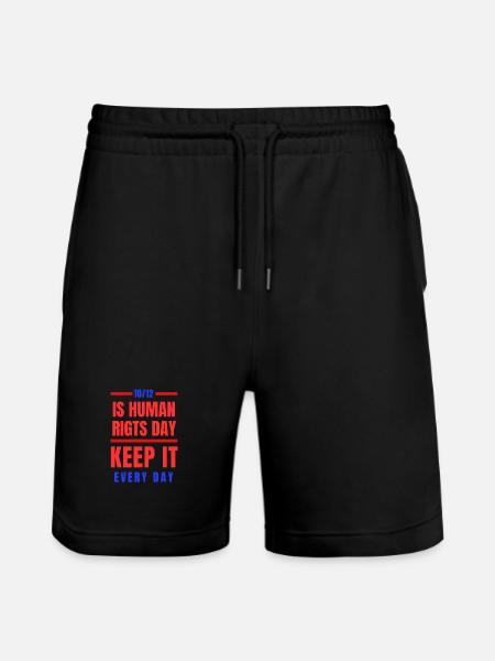 10/12 Human rights - Stanley/Stella Trainer Unisex Organic Jogging Shorts - black