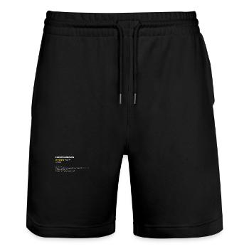 Customer Review Rating Wife funny 5 out of 5 - Stanley/Stella Trainer Unisex Organic Jogging Shorts - black - Front - Nik (191cm) & Marisol (170cm)