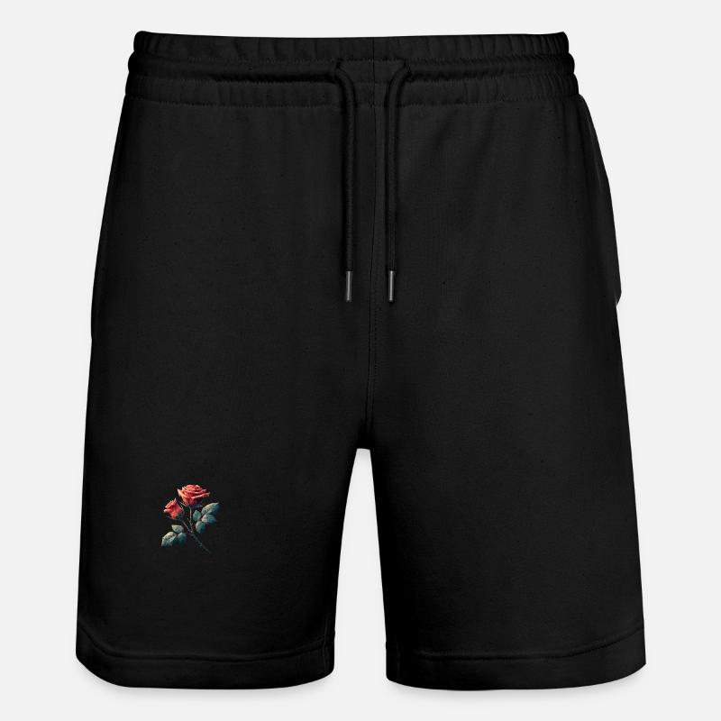 Rose Polygon - Stanley/Stella Unisex Bio Joggingshorts Trainer  - Schwarz